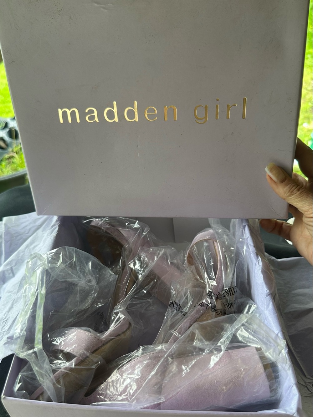 Madden Girl Lavender Block Heel Sandals